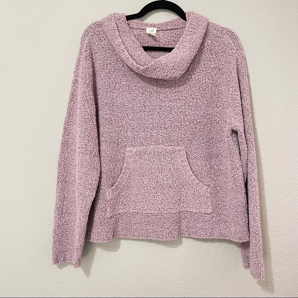 J Jill Lavender Purple Cowl Neck Chunky Knit Pullover Sweater M